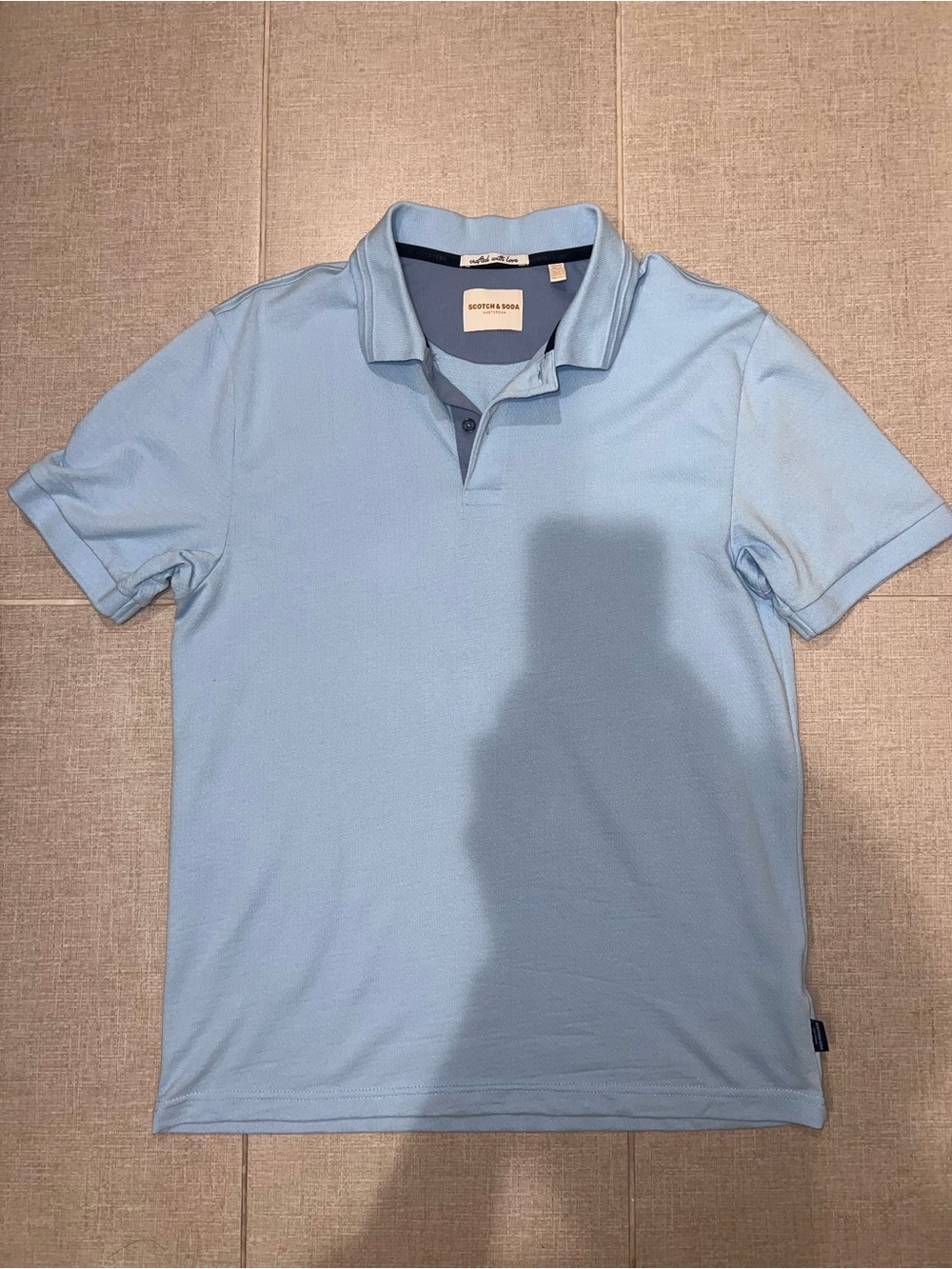 Scotch & Soda Men's Jacquard
Polo Shirt Light Blue Size Medium M